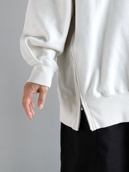 unfilvintage cotton fleece side zip oversized sweatshirt