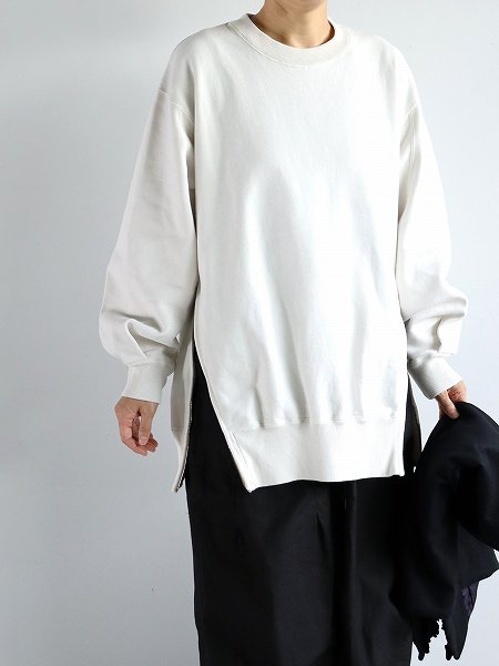 unfilvintage cotton fleece side zip oversized sweatshirt