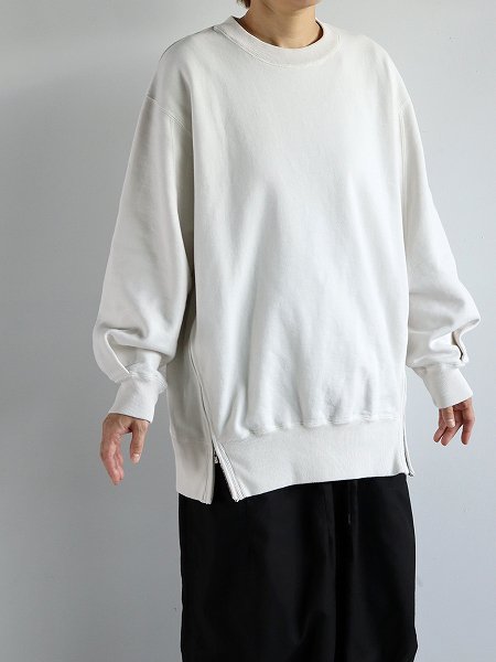 unfilvintage cotton fleece side zip oversized sweatshirt