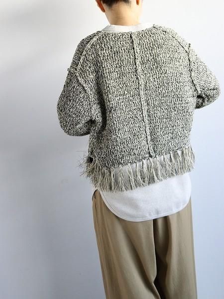 SALE30%OFF //unfil アンフィル double honeycomb mesh fringed cardigan ボタンレスカーディガン WVSP-UW111 unfil アンフィル double honeycomb mesh fringed cardigan