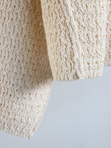 unfil (ե)double honeycomb mesh sweater / ecru