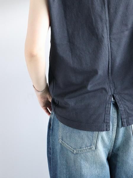unfil / dry touch cotton jersey sleeveless Tee
