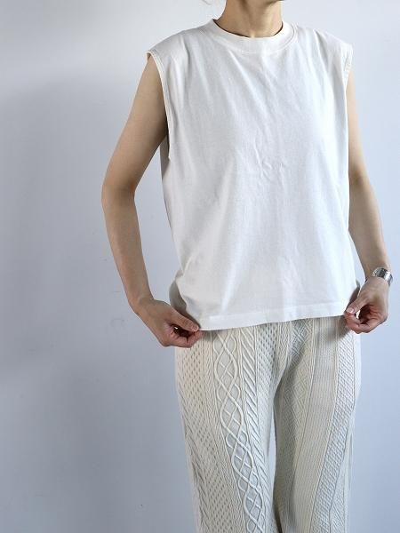 unfil / dry touch cotton jersey sleeveless Tee