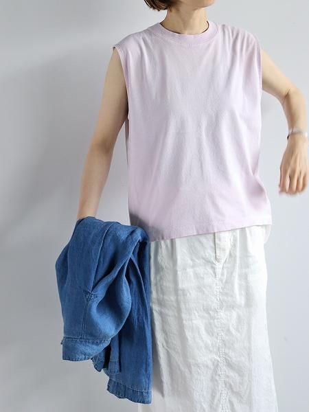 unfil / dry touch cotton jersey sleeveless Tee