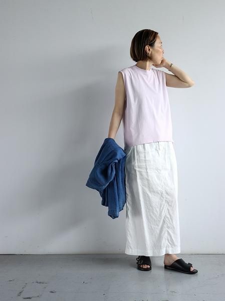 unfil / dry touch cotton jersey sleeveless Tee