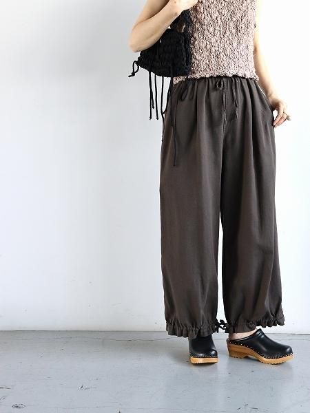 unfilegyptian cotton panama drawstring wide-leg pants