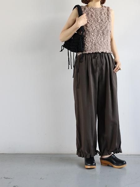 unfilegyptian cotton panama drawstring wide-leg pants