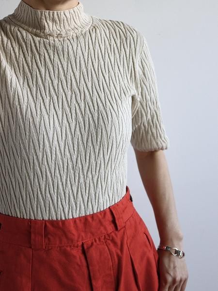 unfil / ե롡high twist cotton links-pattern ribbed-knit sweater / WVSP-UW137