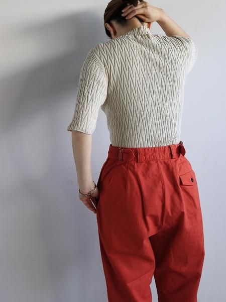 unfil / ե롡high twist cotton links-pattern ribbed-knit sweater / WVSP-UW137