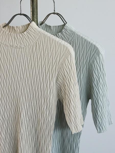 unfil / ե롡high twist cotton links-pattern ribbed-knit sweater / WVSP-UW137