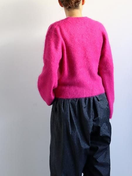 unfilroyal baby alpaca fur cropped sweater / pink