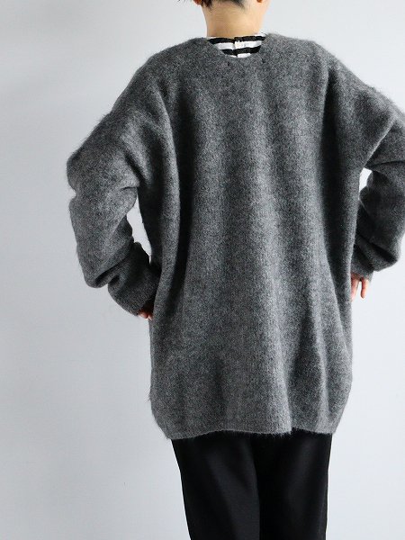 unfil (ե)stretch superkid mohair cardigan 2024AW / gray 