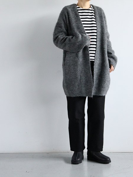 unfil (ե)stretch superkid mohair cardigan 2024AW / gray 