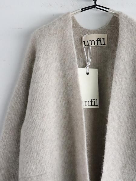 unfil (ե)stretch superkid mohair cardigan 2023AW / greige 