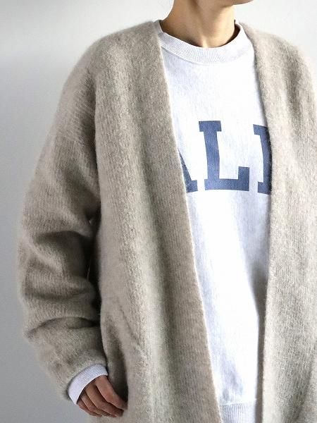 unfil (ե)stretch superkid mohair cardigan 2023AW / greige 