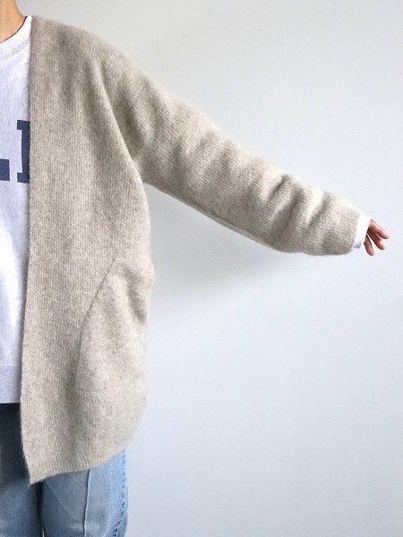 unfil (アンフィル)　stretch superkid mohair cardigan 2023AW / greige 