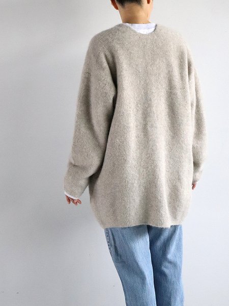 unfil (アンフィル)　stretch superkid mohair cardigan 2023AW / greige 