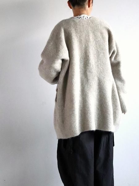 unfil (ե)stretch superkid mohair cardigan 2023AW / greige 