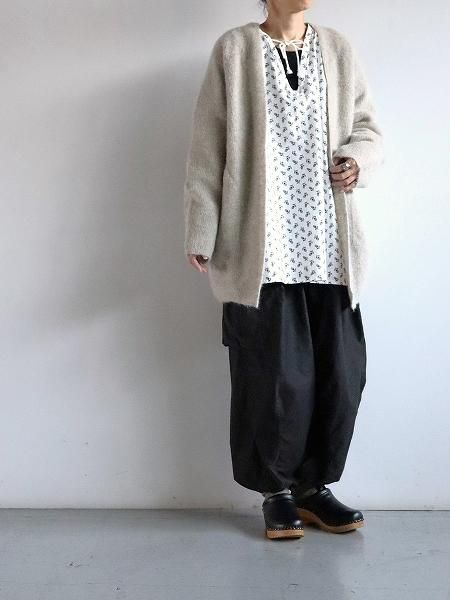 unfil (ե)stretch superkid mohair cardigan 2023AW / greige 