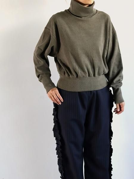 unfilstretch raw silk ribbed-jersey cropped turtle