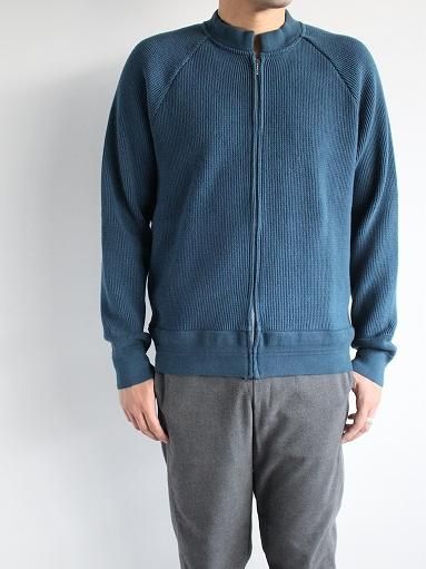 Flistfia Crew Neck Zip Carcigan Blue Green Mens Alpoa