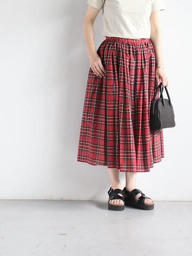 R＆D.M.Co- C/S TARTAN CHECK GATHER SKIRT (LADIES) - ALPOA