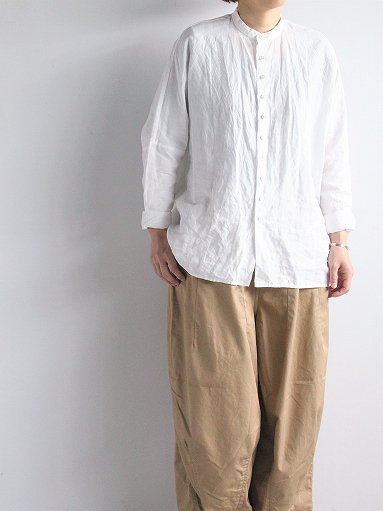 R&D.M.Co- GARMENT DYE BUGGY SHIRT / White (LADIES) - ALPOA