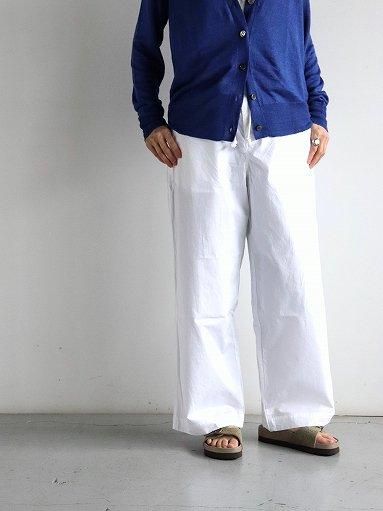 eleven 2nd Fine Cotton Poplin Wide Pants / White (LADIES)