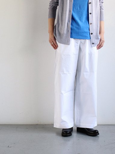 eleven 2nd Fine Cotton Poplin Wide Pants / White (LADIES)