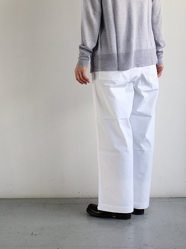 eleven 2nd Fine Cotton Poplin Wide Pants / White (LADIES)