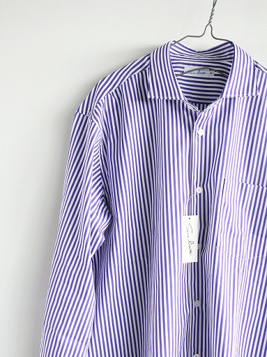 Sans limite BOX WIDE SPREAD COLLAR SHIRT - Purple Stripe (MENS