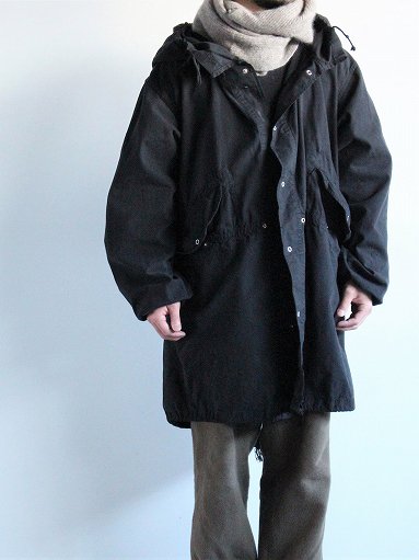 70's US ARMY SNOW PARKA + POCKET , OVER DYED / BLACK - ALPOA