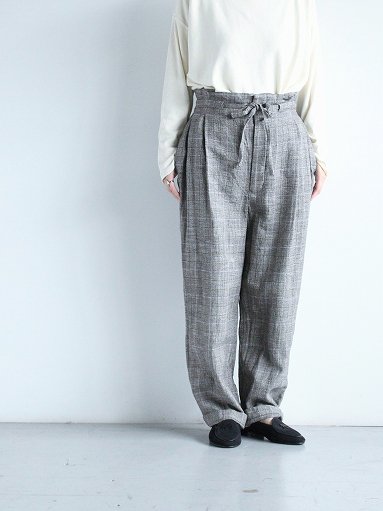 unfil / アンフィル glen checked-tweed wide leg trousers (WOSP