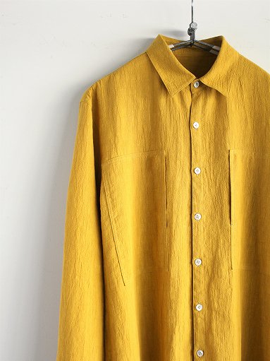 Cale Water Twist Linen Shirt / Yellow (MENS) - ALPOA