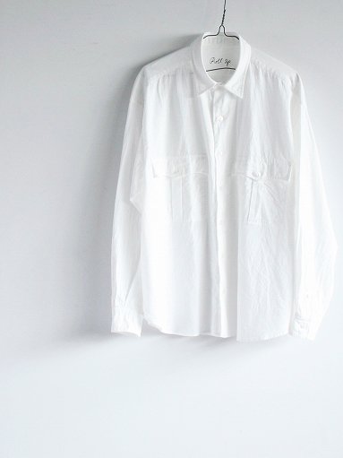 Porter Classic ROLL UP VINTAGE COTTON SHIRT - WHITE