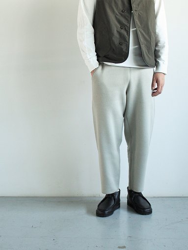 Cale Black Merino Wool Fleece Easy Pants / Green (C213U01P01)