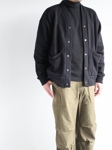 Sans limite 起毛裏毛 CARDIGAN / Black (MENS) - ALPOA