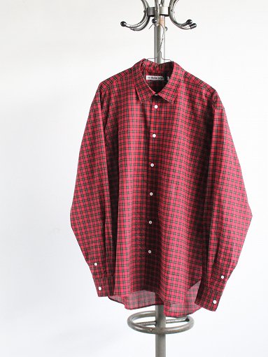 OLDMAN'S TAILOR DOUBLE POCKET SHIRTS / RED CHECK (MENS) - ALPOA