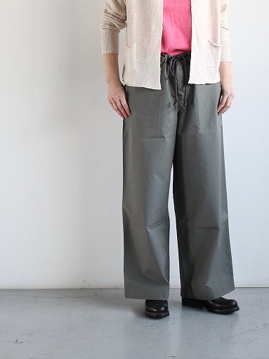 eleven 2nd Fine Cotton Poplin Wide Pants / Olive