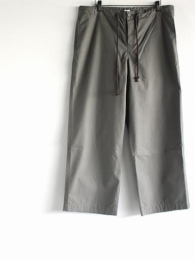 eleven 2nd Fine Cotton Poplin Wide Pants / Olive