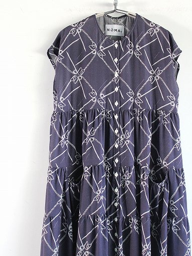 NOMA t.d. Gathered Maxi Dress / PIN'S DIAMOND - Navy (LADIES)