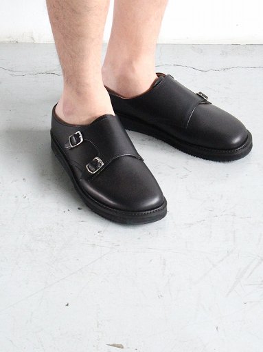 STOCK NO: / DOUBLE MONK STRAP SHOES - BLACK (DM1901)