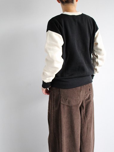 OLDMAN'S TAILOR (オールドマンズテーラー) 2TONE PRINT CREW SWEAT