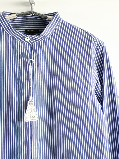 R&D.M.Co- STAND COLLAR SHIRT / Derby Stripe