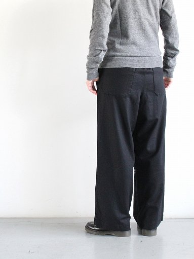 eleven 2nd / イレブンセカンド Wool Flannel Wide Pants / Navy 