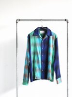 NOMA t.d.N Ombre Plaid Patchwork Shirt / Navy  Emerld  Water (MENS)ڢ60% OFF 