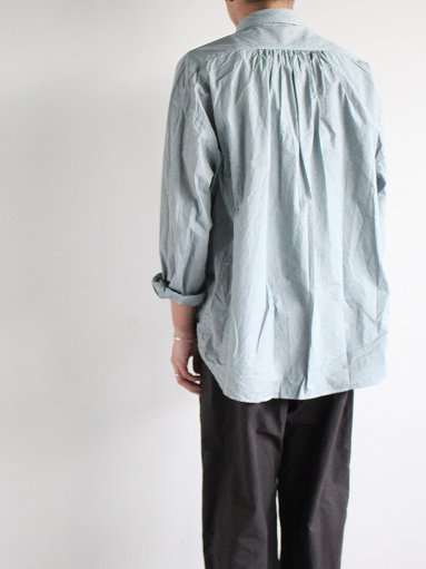 Porter Classic ROLL UP NEW GINGHAM CHECK SHIRT / OLIVE (MENS & LADIES)