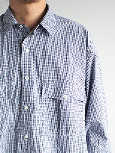 Porter Classic　ROLL UP NEW GINGHAM CHECK SHIRT / NAVY (MENS & LADIES)