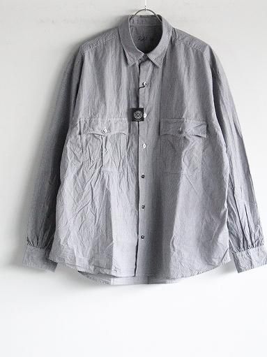 Porter Classic ROLL UP NEW GINGHAM CHECK SHIRT / BLACK (MENS & LADIES)