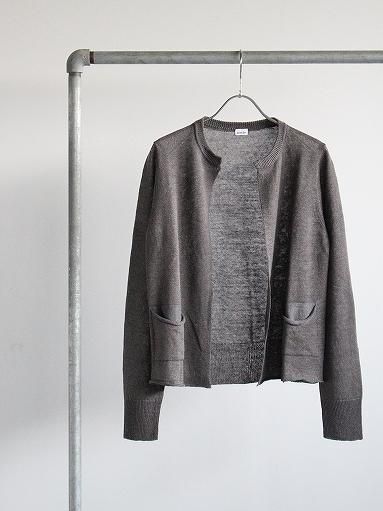 eleven2ndリネンシルクカーディガンオートミール n100 eleven 2nd｜リネンコットンカーディガン｜シルバーミックス